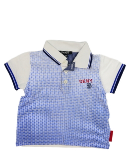 Modro-bílé triko s límečkem DKNY