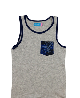 Šedé melírované tílko s kapsičkou