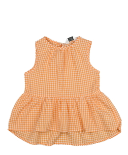 Oranžové kostkované vzdušné tílko Primark 
