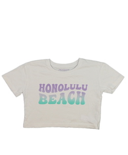 Bílý crop top s nápisem Primark 