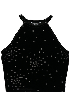 Černý semišový crop top New Look 
