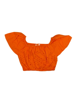 Oranžový zdobný crop top 