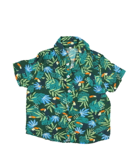 Zelené košile s ptáky z džungle 