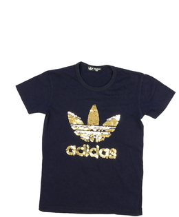 Tmavě modré triko s flitry 