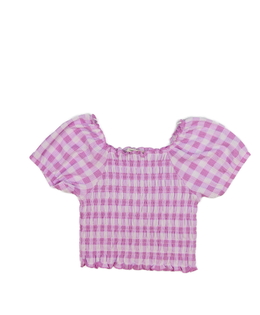 Bílo-růžový prošívaný crop top George