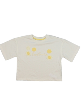 Bílý crop top s květinami F&F
