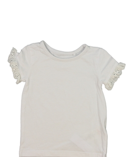 Bílé triko s madeirovými volánky George