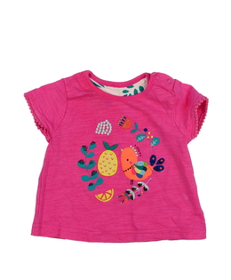 Růžové triko s ptáčkem Mothercare
