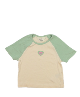 Krémovo-zelený crop top H&M