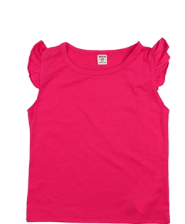 Sytě růžové triko s volánky 