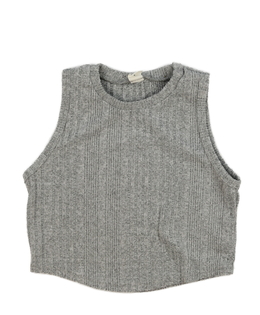 Šedý melírovaný crop top 