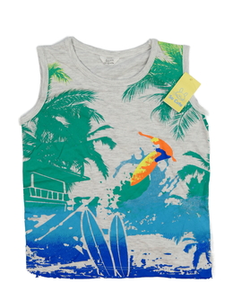 Nové šedé tílko s palmami 