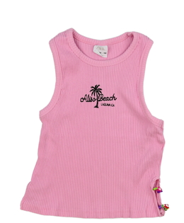 Růžové žebrované kratší tílko Zara