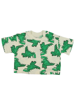 Krémové široké triko s dinosaury Primark 