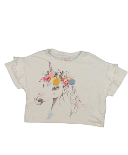 Bílý crop top s jednorožcem F&F