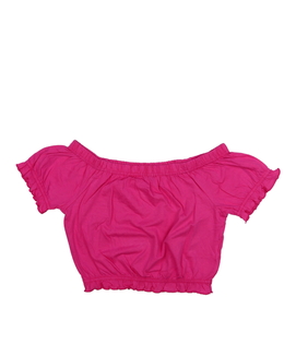 Sytě růžový crop top 