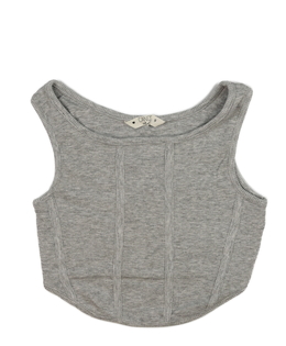 Šedý melírovaný crop top 