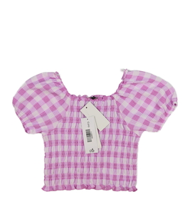 Nový růžovo-bílý crop top George