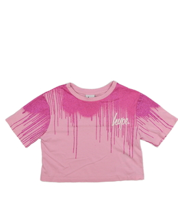 Růžový lesklý crop top Hype 