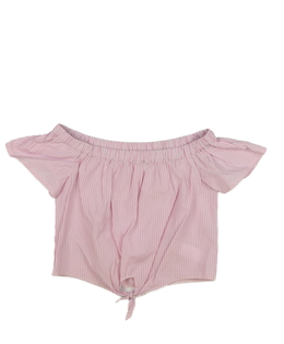 Růžová pruhovaná crop halenka 