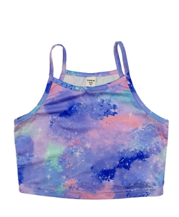 Fialový batikovaný crop top 