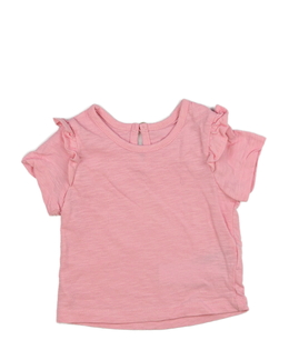 Růžové melírované triko s volánky Primark 