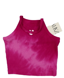 Nový růžový batikovaný crop top Zara