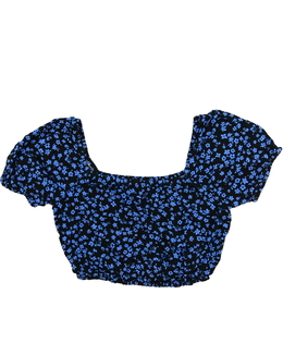 Černý květinový crop top New Look 