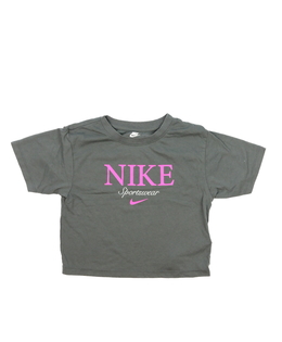 Šedý crop top Nike 