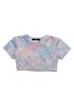 Barevně batikovaný crop top 