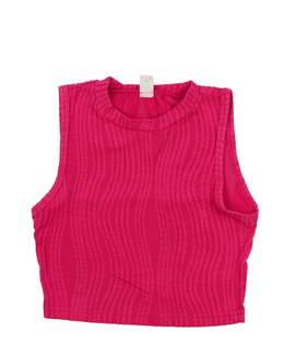 Růžový vzorovaný crop top 