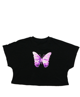 Černý crop top s motýlem George