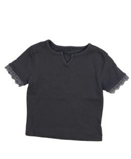 Šedý crop top s krajkou George