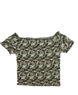 Maskáčový prošívaný crop top vel. 170 Primark 