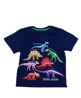 Tmavě modré dinosauří triko 