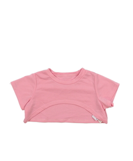 Růžový crop top nad prsa 