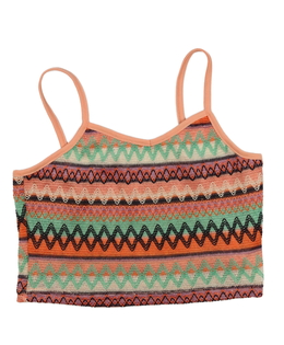 Vzorovaný oranžový crop top 