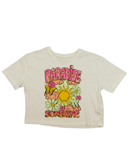 Krémový crop top s obrázkem Primark 