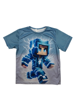 Modré sportovní triko Minecraft 
