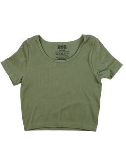 Zelený elastický crop top