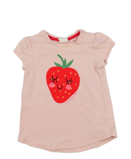 Růžové triko s jahodami H&M