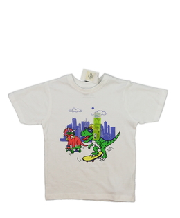Nové bílé stylové triko s dinosaury Primark 