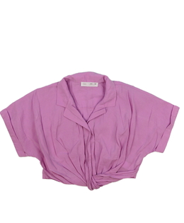 Růžová crop košile Zara