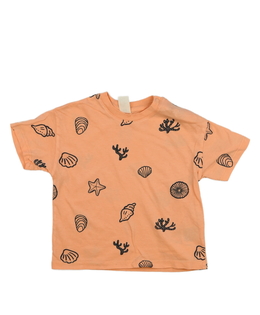 Oranžové triko s obrázky H&M