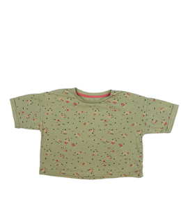 Zelený květinový crop top George