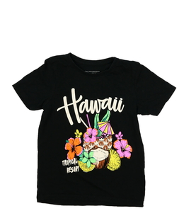 Černé triko s motivem Hawaii Primark 