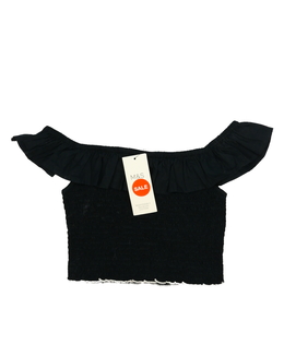 Nový černý prošívaný crop top M&S