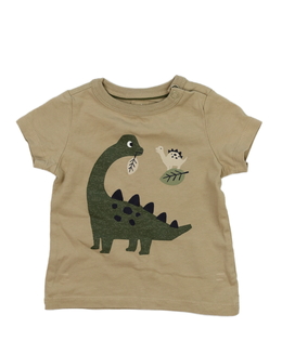 Hnědé triko s dinosaury C&A