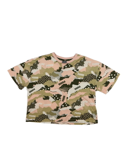 Růžový vzorovaný crop top Puma 
