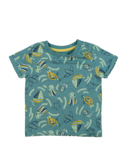Modré triko s mořskými tvory Mothercare